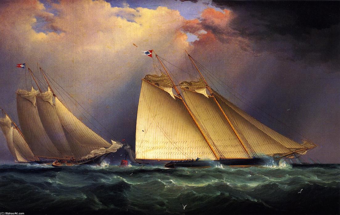 Dauntless And Sappho Rounding The Mark, 1871 — James Edward Buttersworth