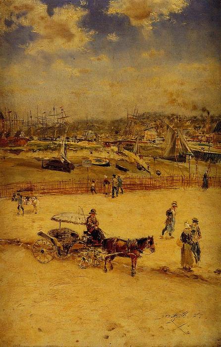 The Beach At Trouville — Jean-françois Raffaelli