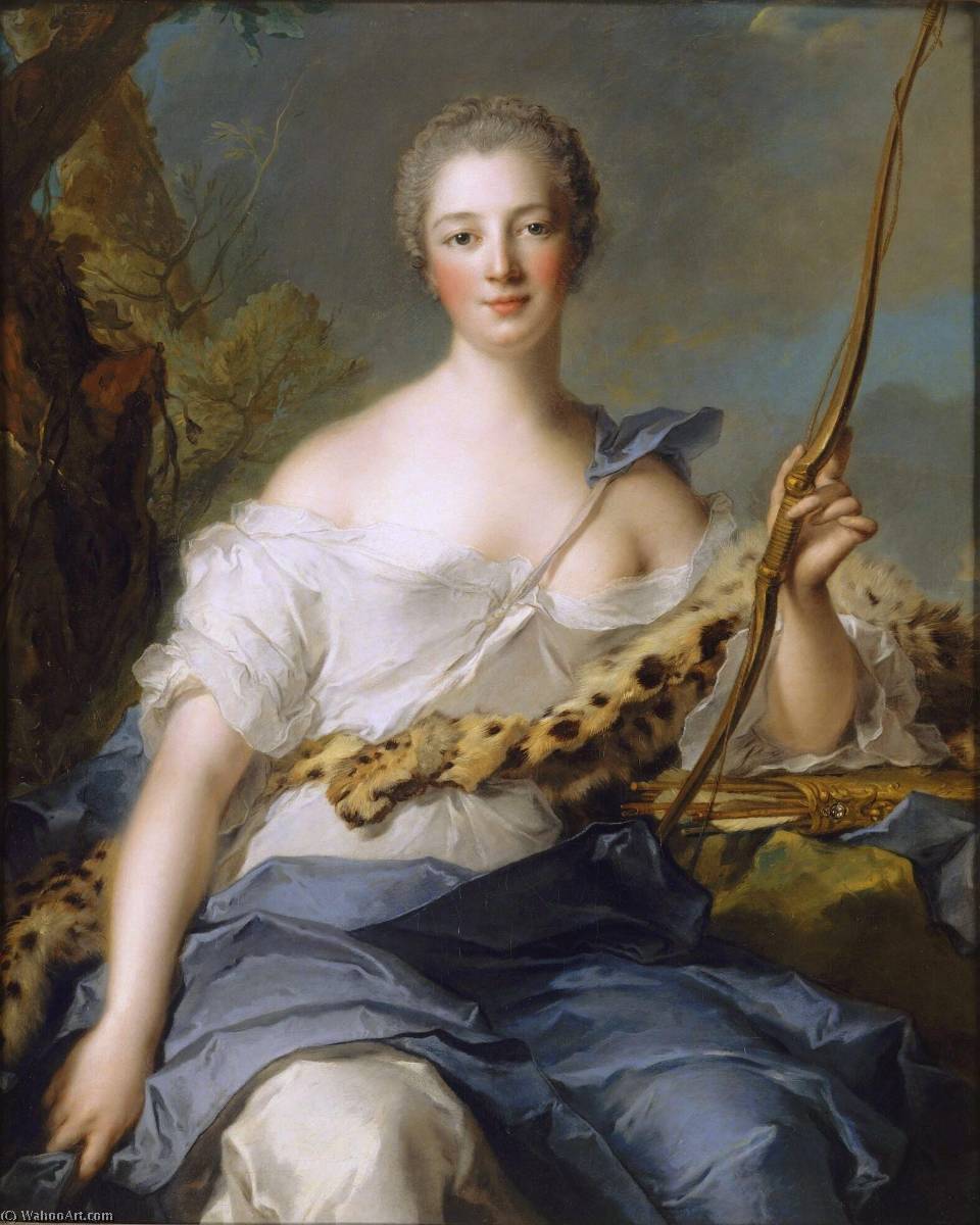 Jeanne Antoinette Poisson, Marquise De Pompadour, As Diana The Huntress — Marc Nattier