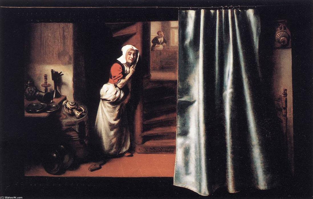 Eavesdropper With A Scolding Woman — Nicolaes Maes