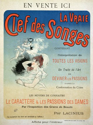 Poster Advertising The Book 'la Vraie Clef Des Songes' — Jules Chéret