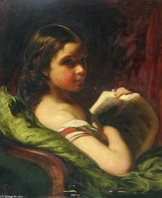 Portrait Of A Young Girl Holding A Book — James Sant