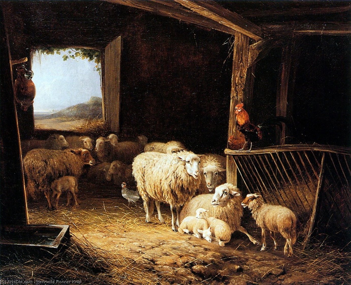 Stable Interior Sun — Henriette Ronner Knip