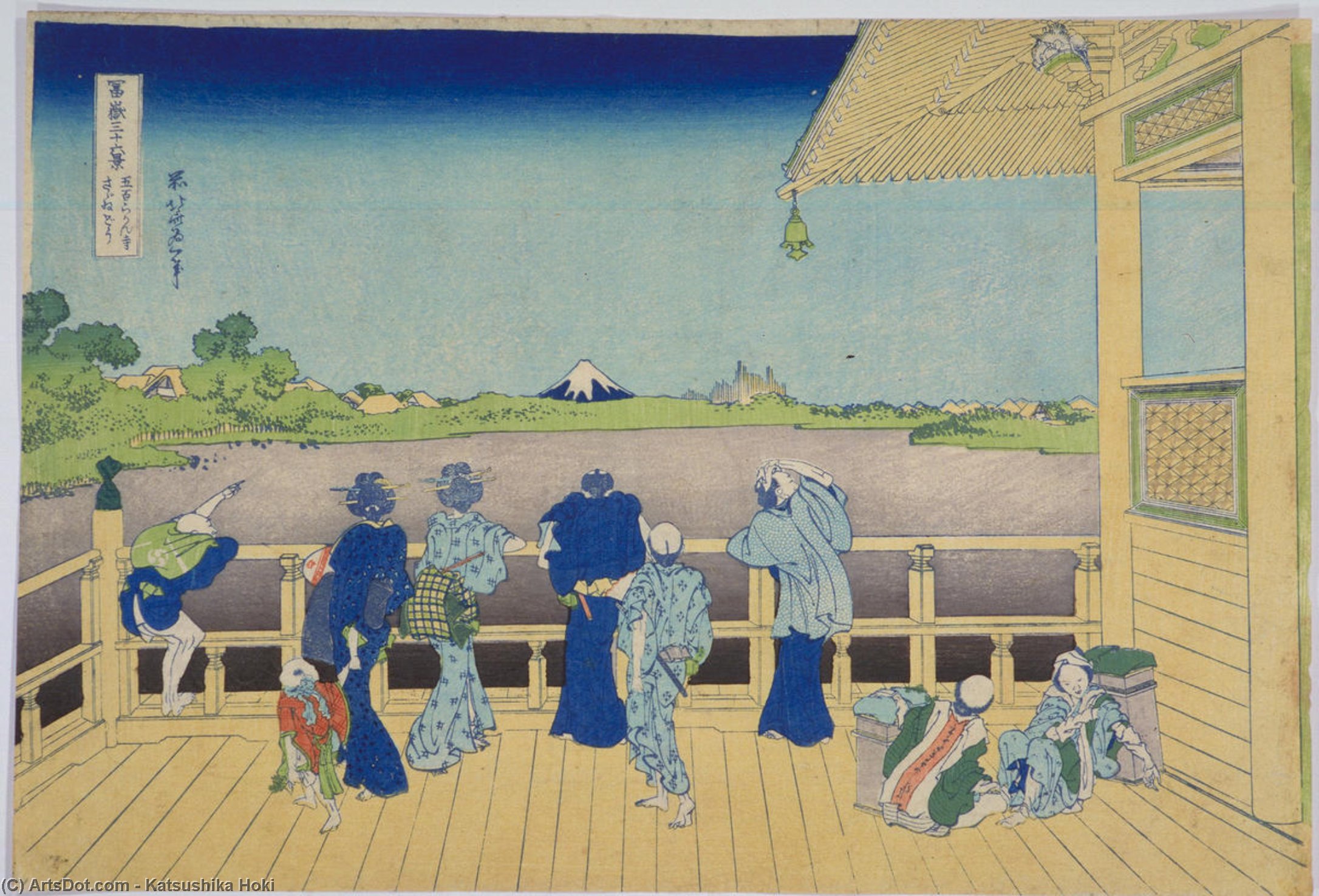 Sazaido Hall At Gohyakurakanji Temple — Katsushika Hokusai