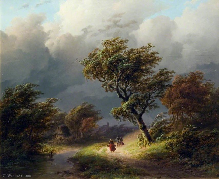 Trees In A Storm — Johann Bernard Klombeck