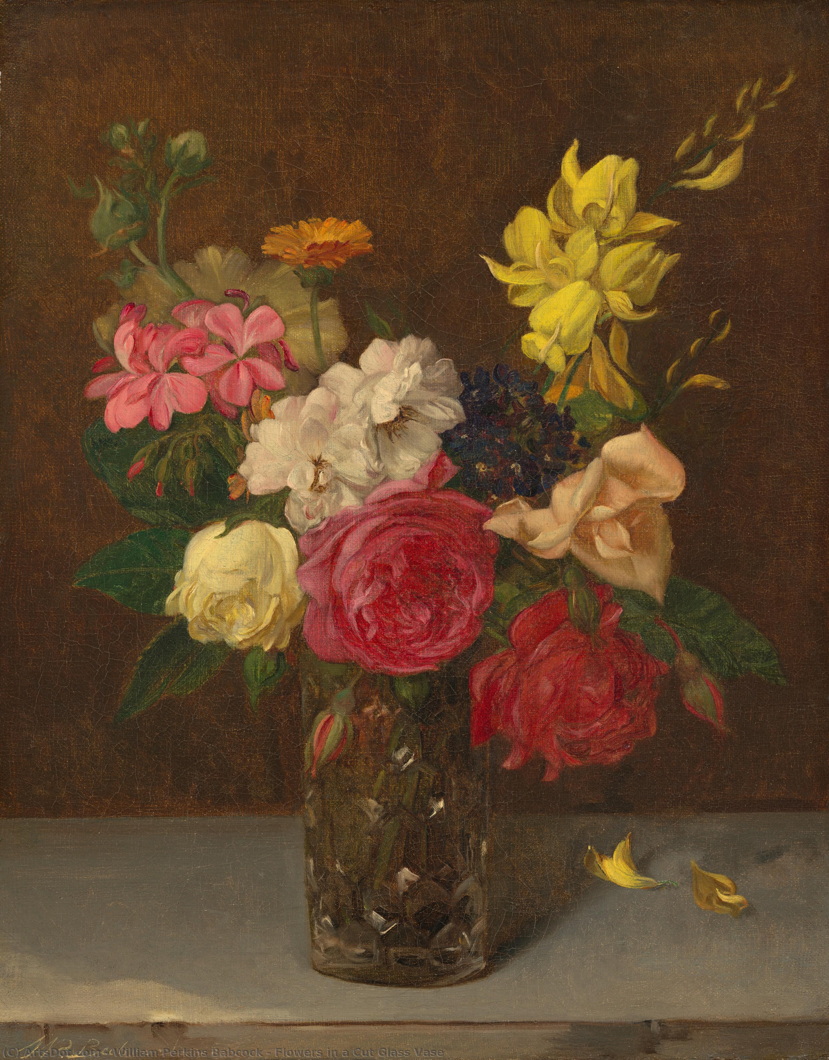 Flowers In A Cut Glass Vase — William Perkins Babcock