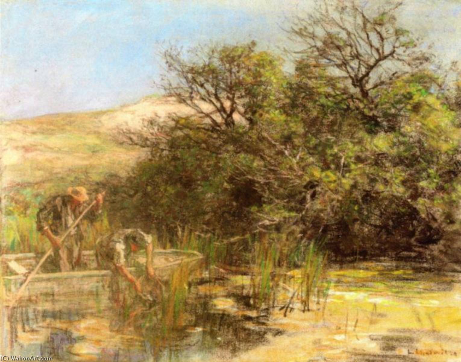 Fishing For Frogs — Léon Augustin L'hermitte