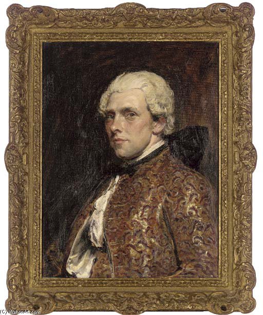 Portrait Of C. May Esq., Half-length, In An Embroidered Waistcoat And Jacket — John Seymour Lucas