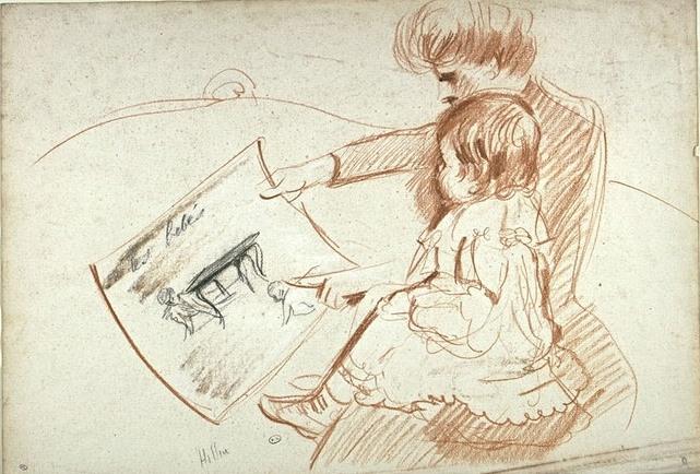 Paulette On The Knees Of Her Mother — Paul César Helleu