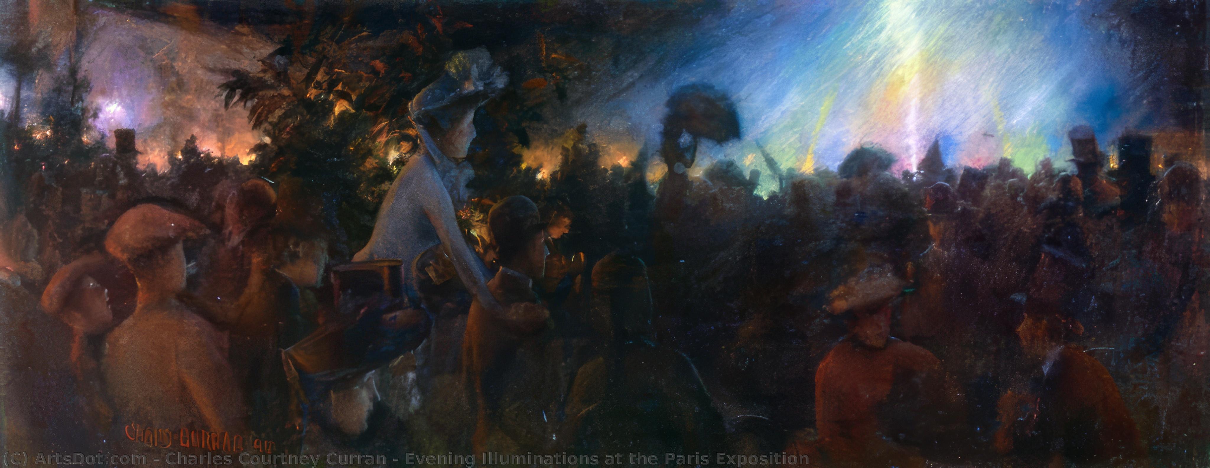 Evening Illuminations At The Paris Exposition — Charles Courtney Curran