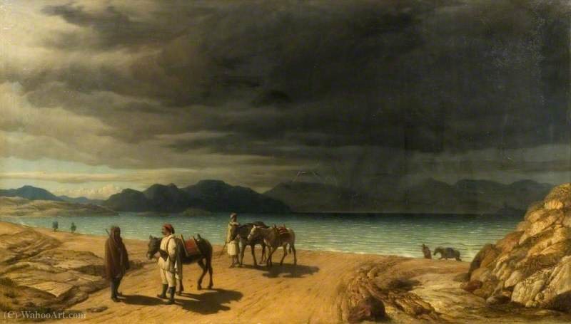 Landscape With Lake And Greek Soldiers — John Rogers Herbert