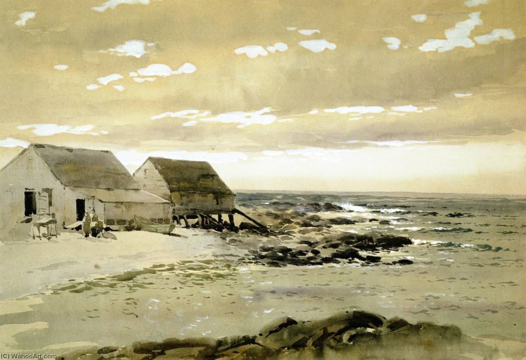 Fish Houses, Fish Beach, Monhegan Island — Samuel P. R Triscott