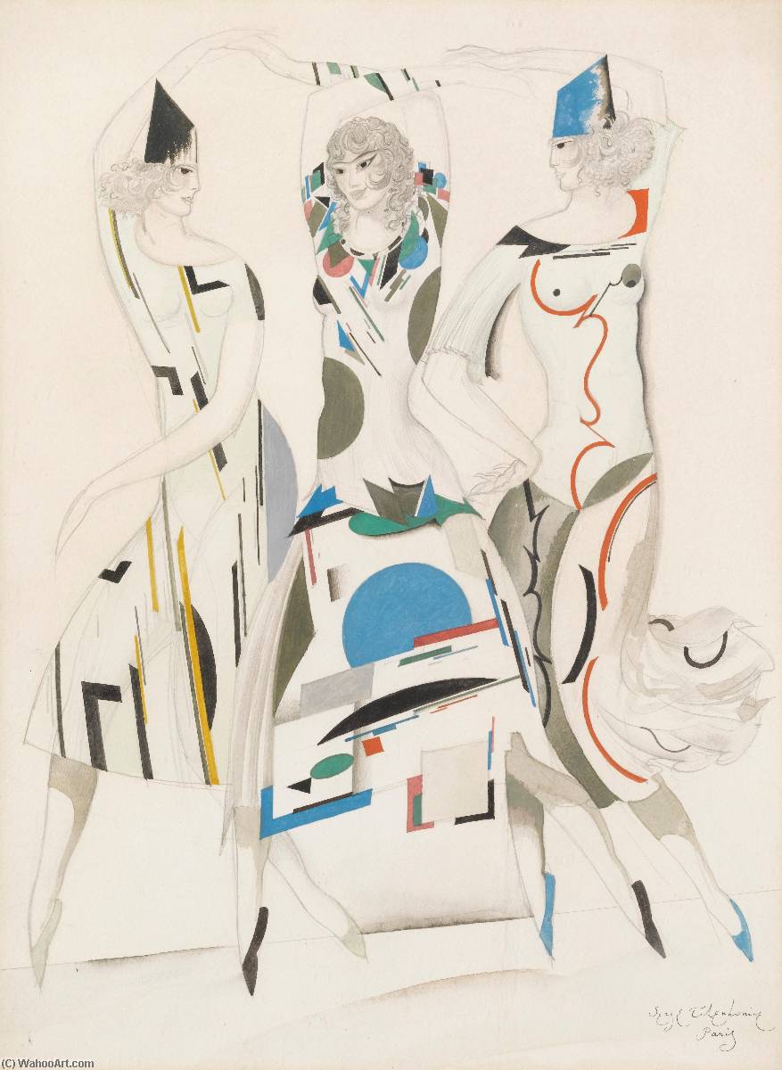 Costume Design For Humoresque — Sergei Vasil'evich Chekhonin