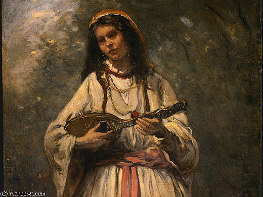 Gypsy Girl With Mandolin — Jean-baptiste-camille Corot
