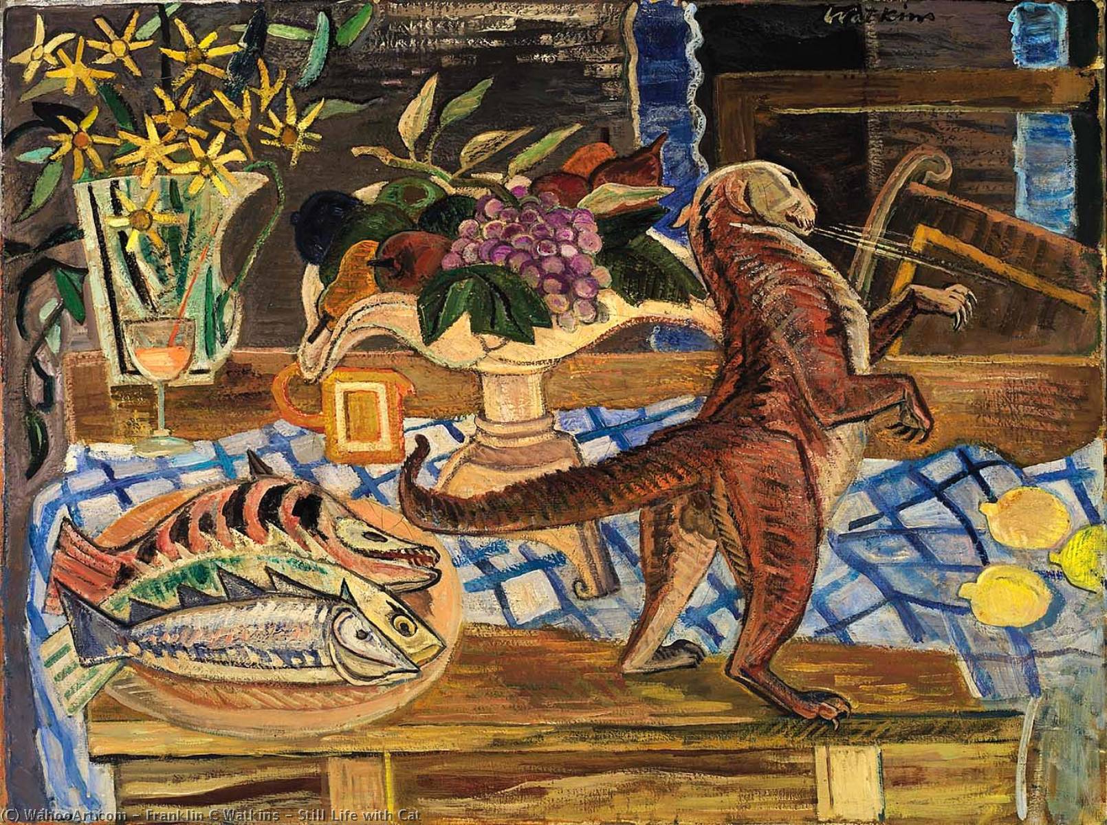 Still Life With Cat — Franklin C Watkins