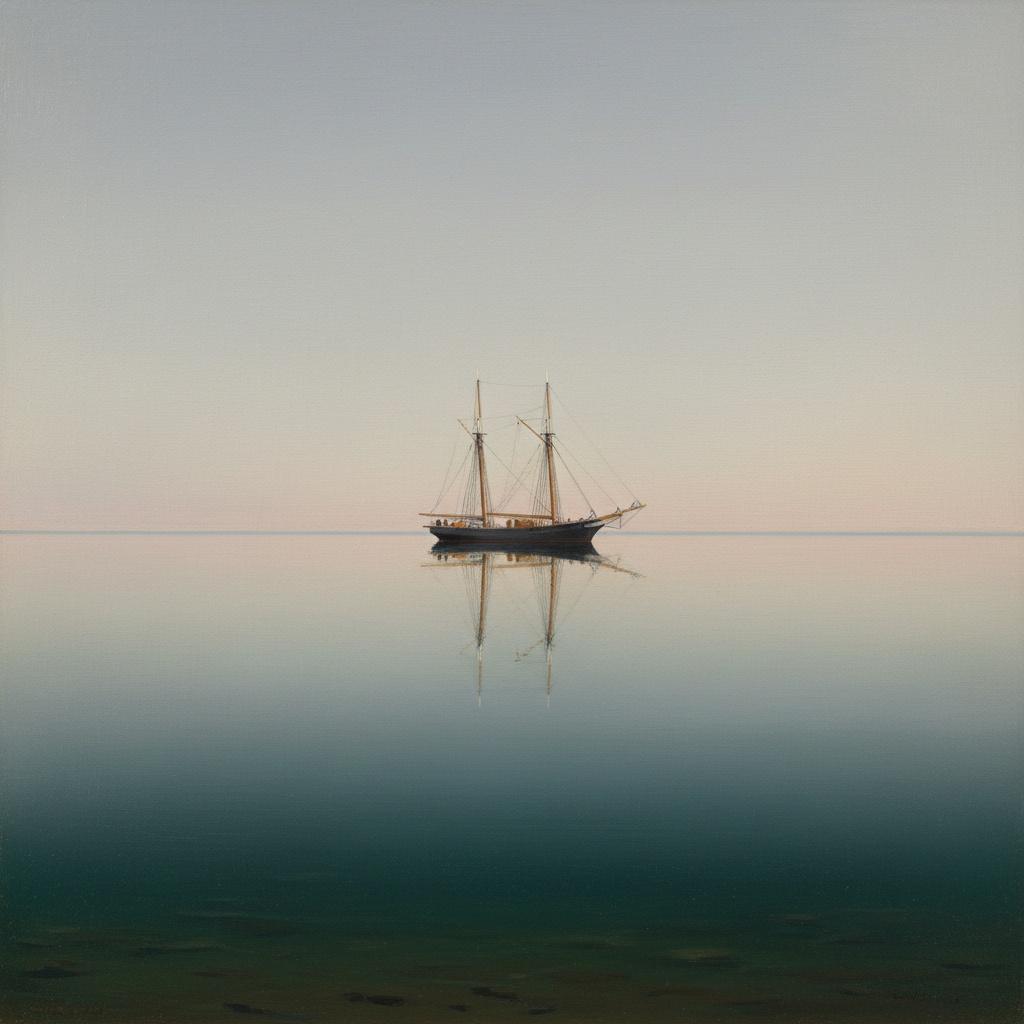 Equilibrium In The Silent Tide: A Study In Luminist Stillness — Pauline Girard