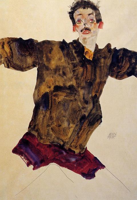 Self Portrait With Outstretched Arms — Егон Шиле