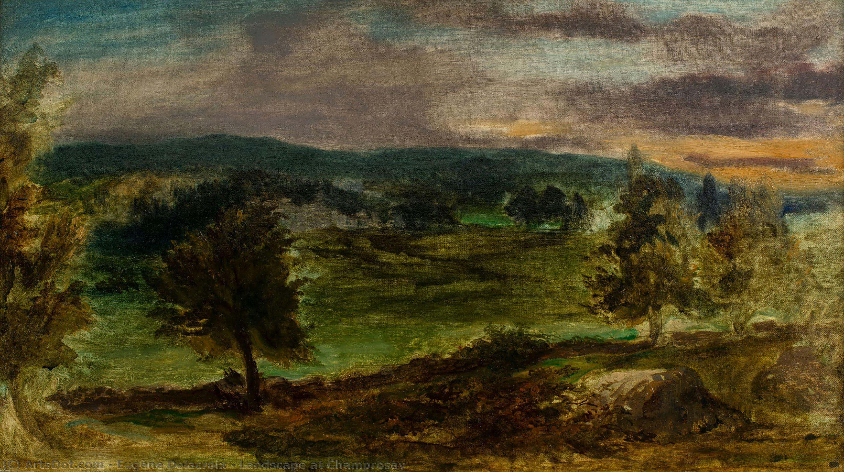 Landscape At Champrosay — ウジェーヌ・ドラクロワ