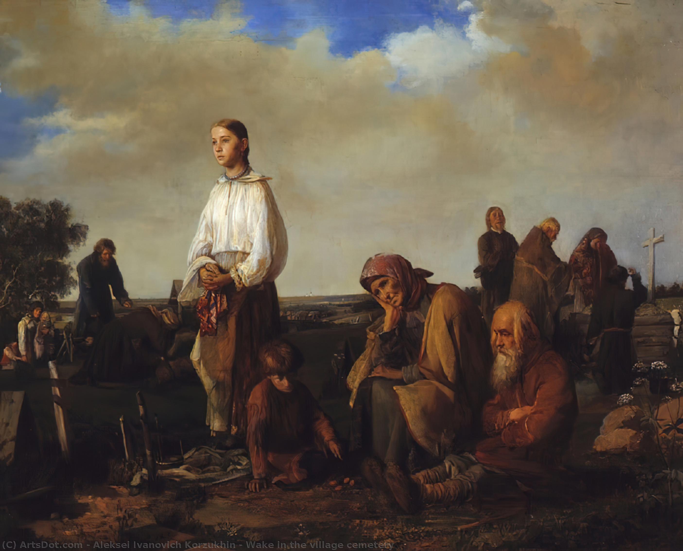 Wake In The Village Cemetery — Alexei Iwanowitsch Kortschuchin