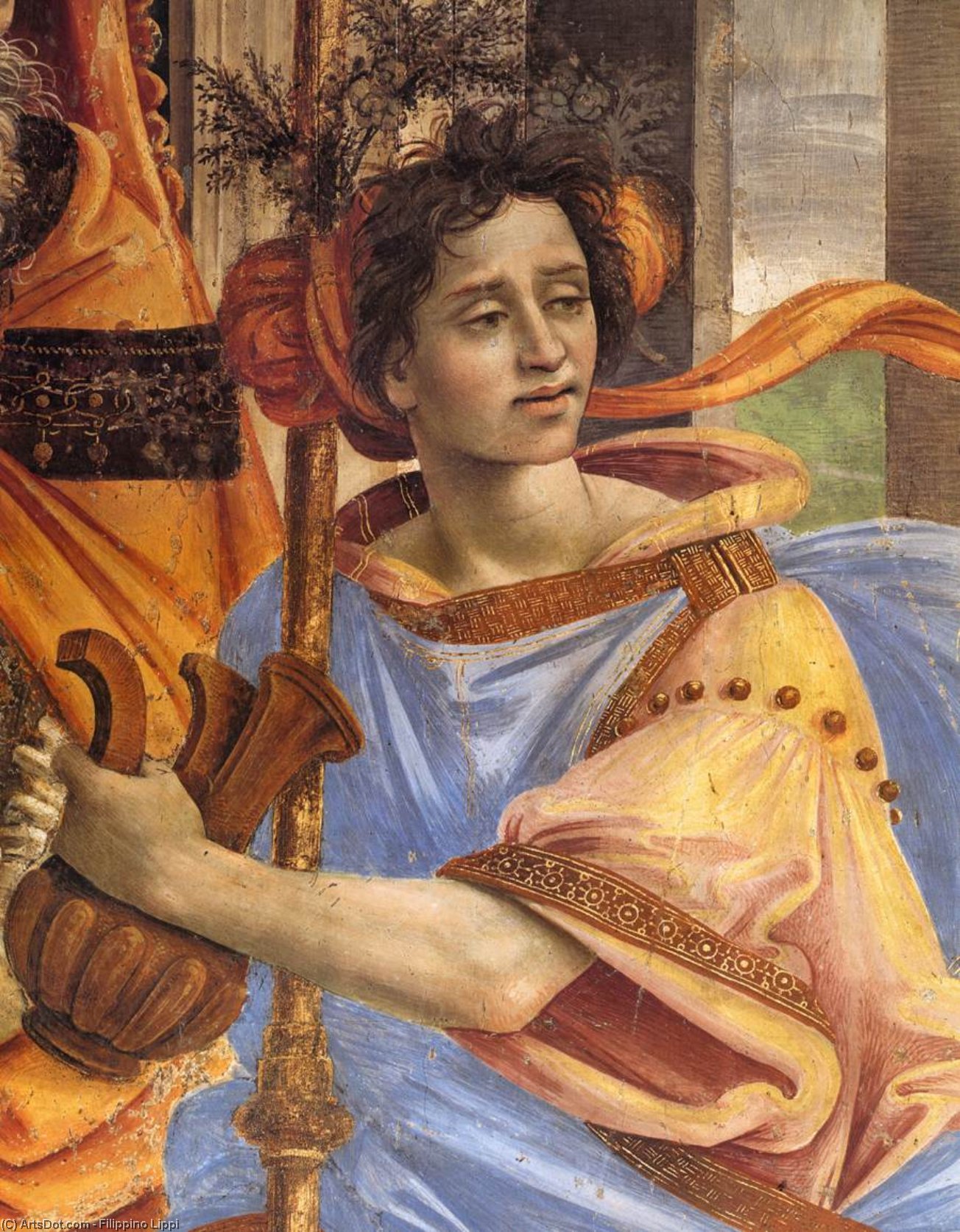 St John The Evangelist Resuscitating Druisana (detail) — Filippino Lippi