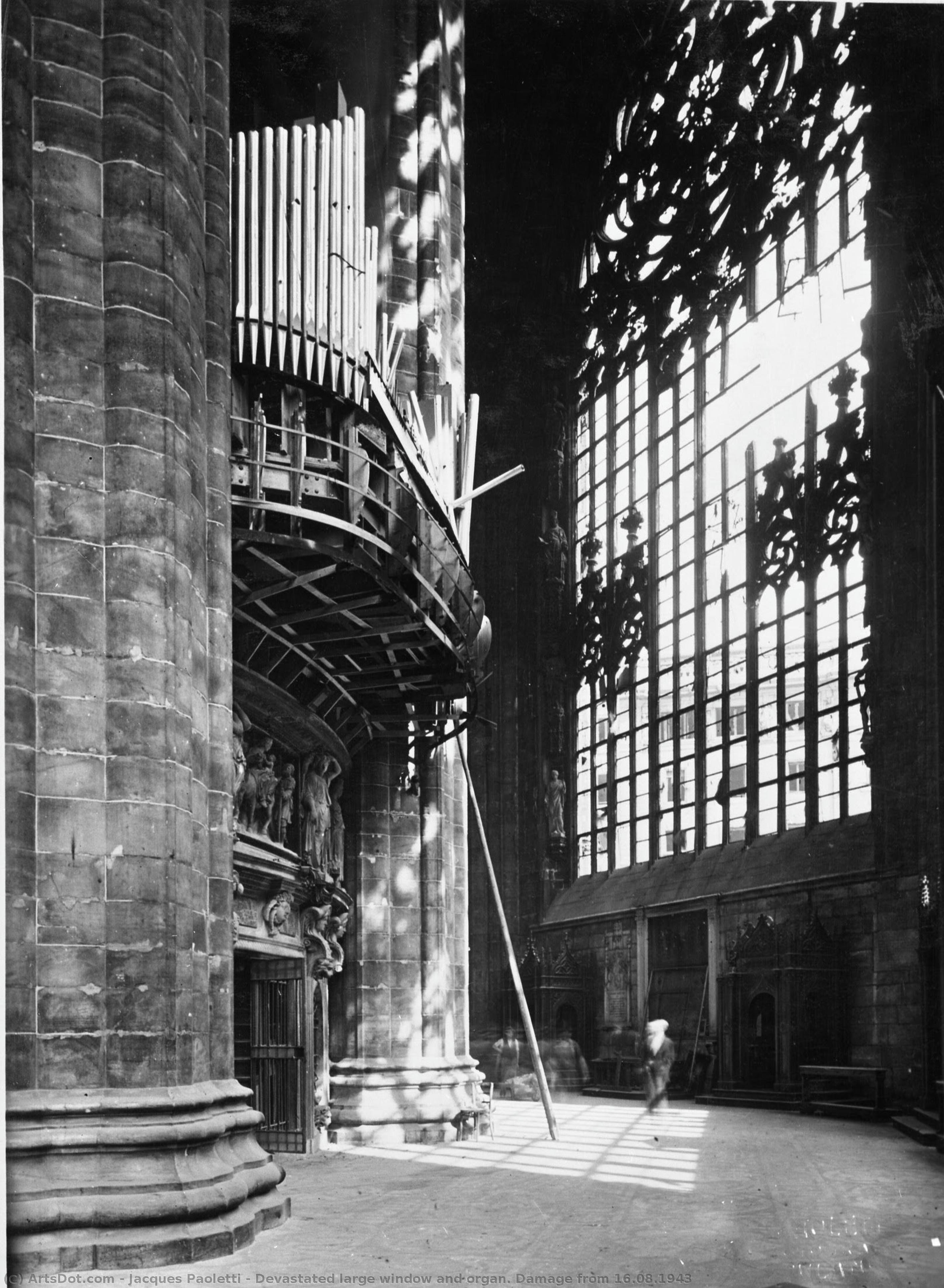 Devastated Large Window And Organ. Damage From 16.08.1943 — Jacques Paoletti