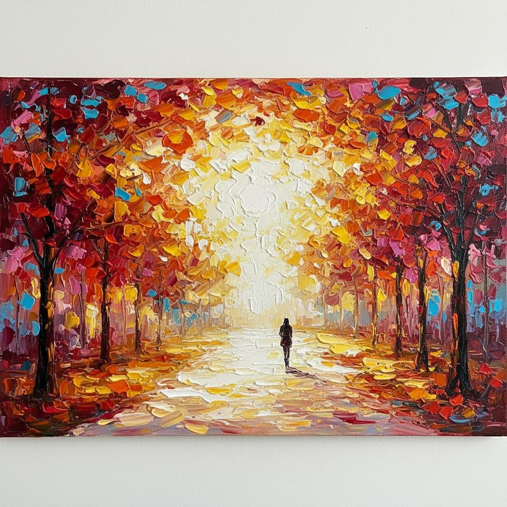 Radiant Path Through Autumnal Embers: A Singular Vision Of Luminous Transcendence — Christian Noiret