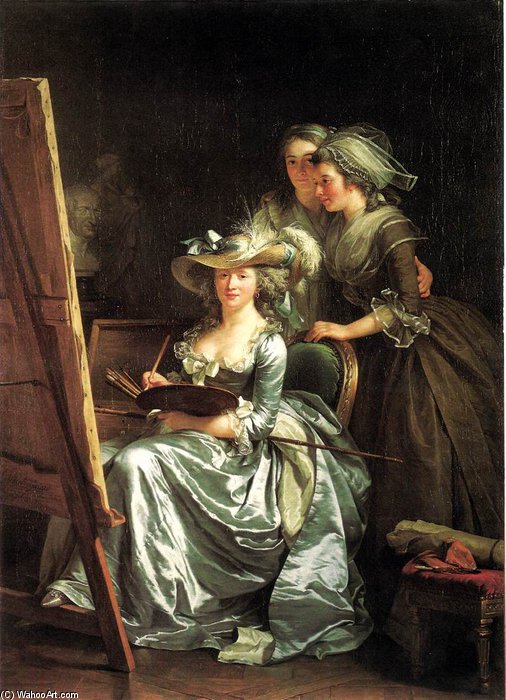 Self-portrait With Two Pupils — Adélaide Labille Guiard