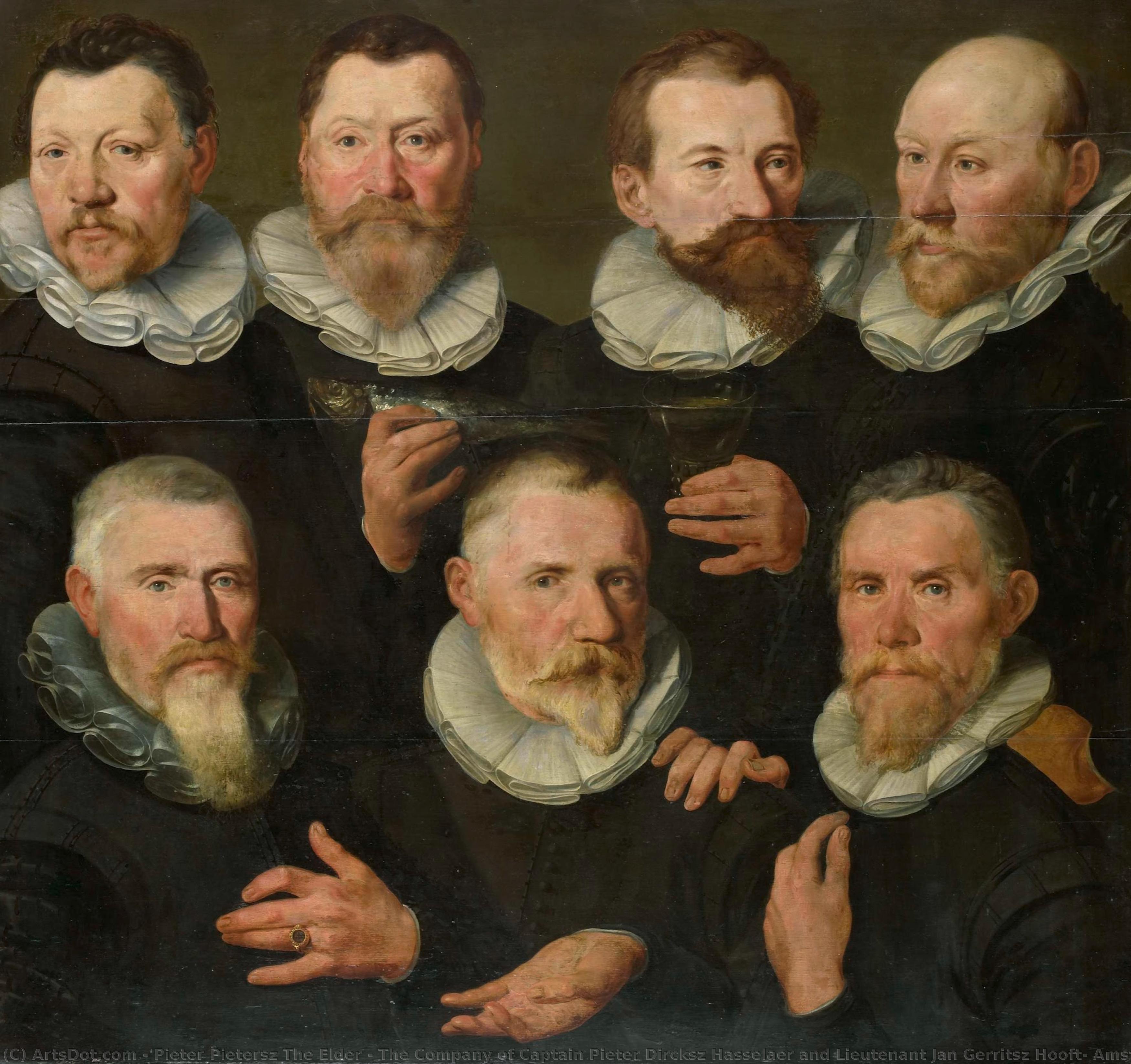 The Company Of Captain Pieter Dircksz Hasselaer And Lieutenant Jan Gerritsz Hooft, Amsterdam, Pieter Pietersz. (i) (circle Of), C. 1595 - C. 1605 — Pieter Pietersz The Elder