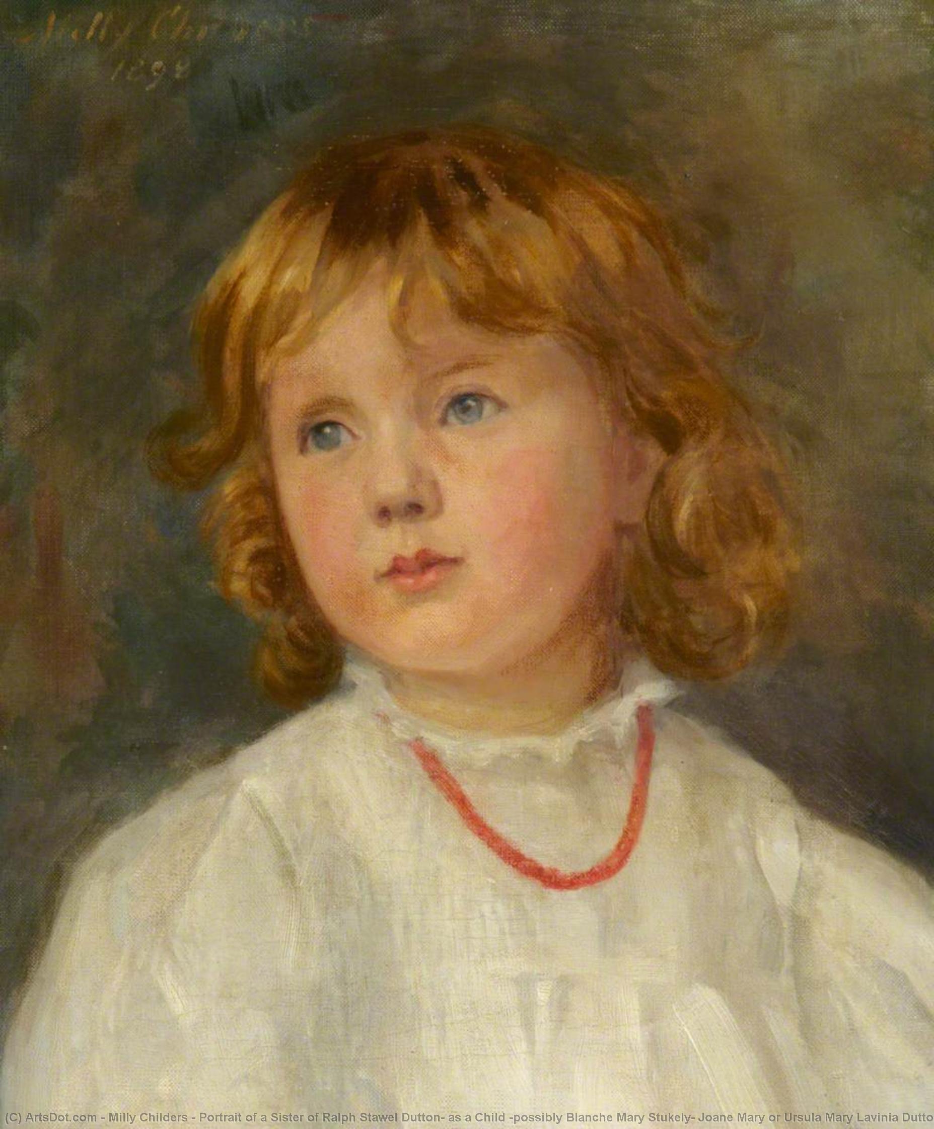 Portrait Of A Sister Of Ralph Stawel Dutton, As A Child (possibly Blanche Mary Stukely, Joane Mary Or Ursula Mary Lavinia Dutton, B.1896) — Milly Childers