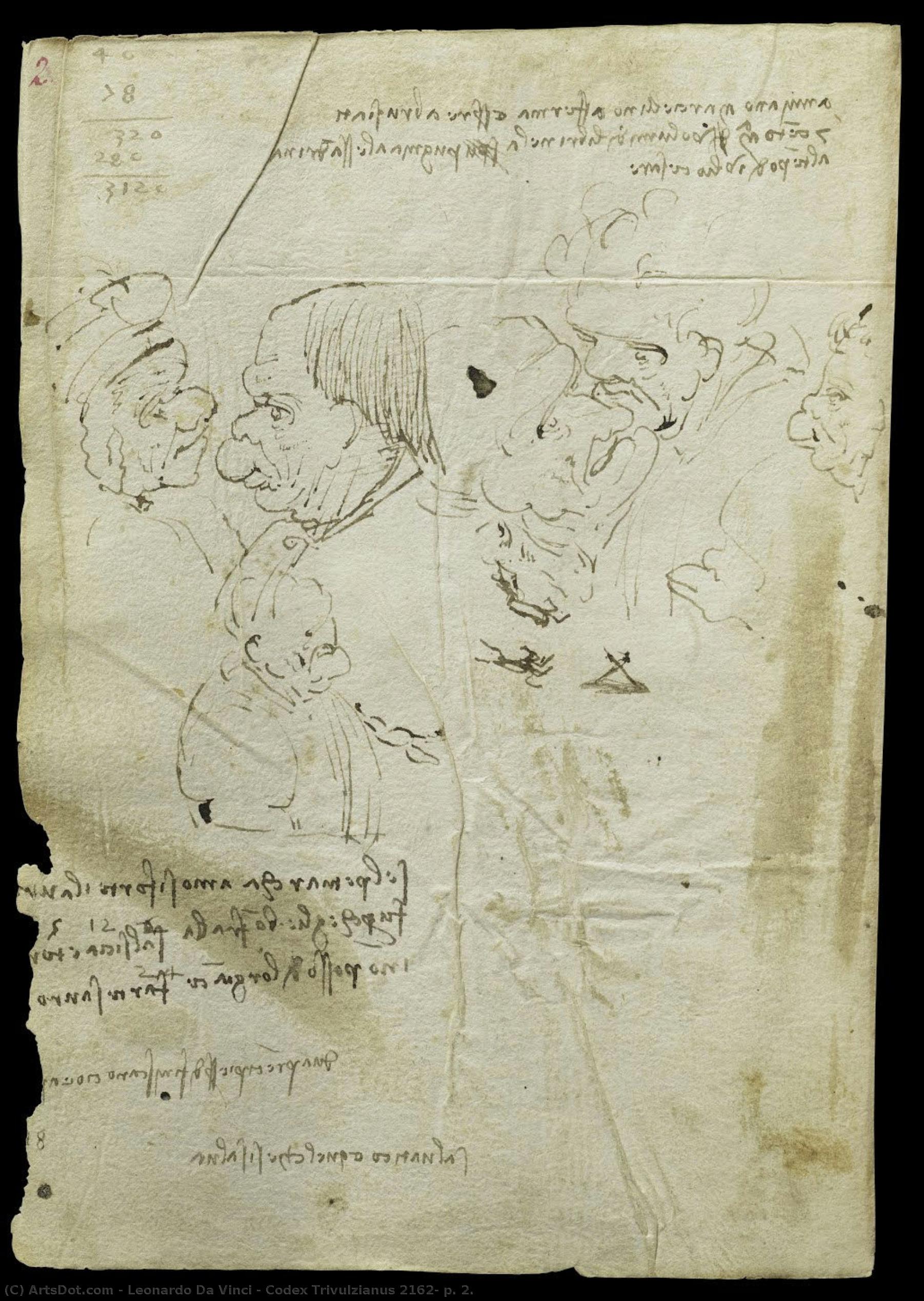 Codex Trivulzianus 2162, P. 2. — Леонардо Да Винчи