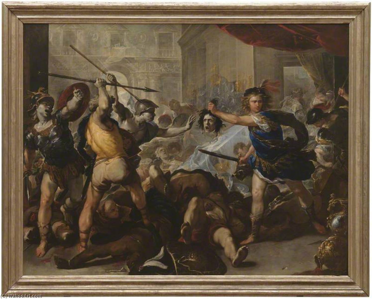 Perseus Turning Phineas And His Followers To Stone — Luca Giordano
