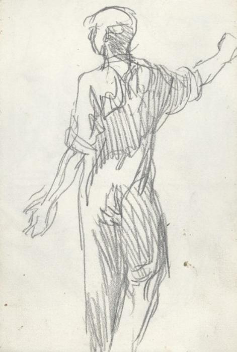 Study Of A Standing Male Figure For 'the Green Fields' — Sir George Clausen