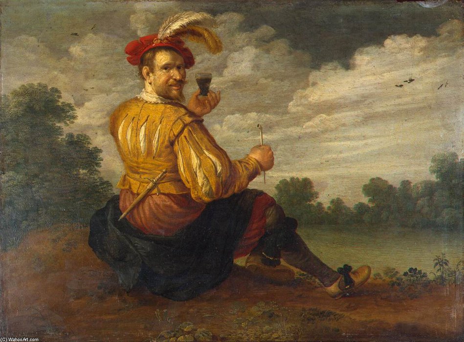 Self-portrait In A Landscape — Joost Cornelisz Droochsloot