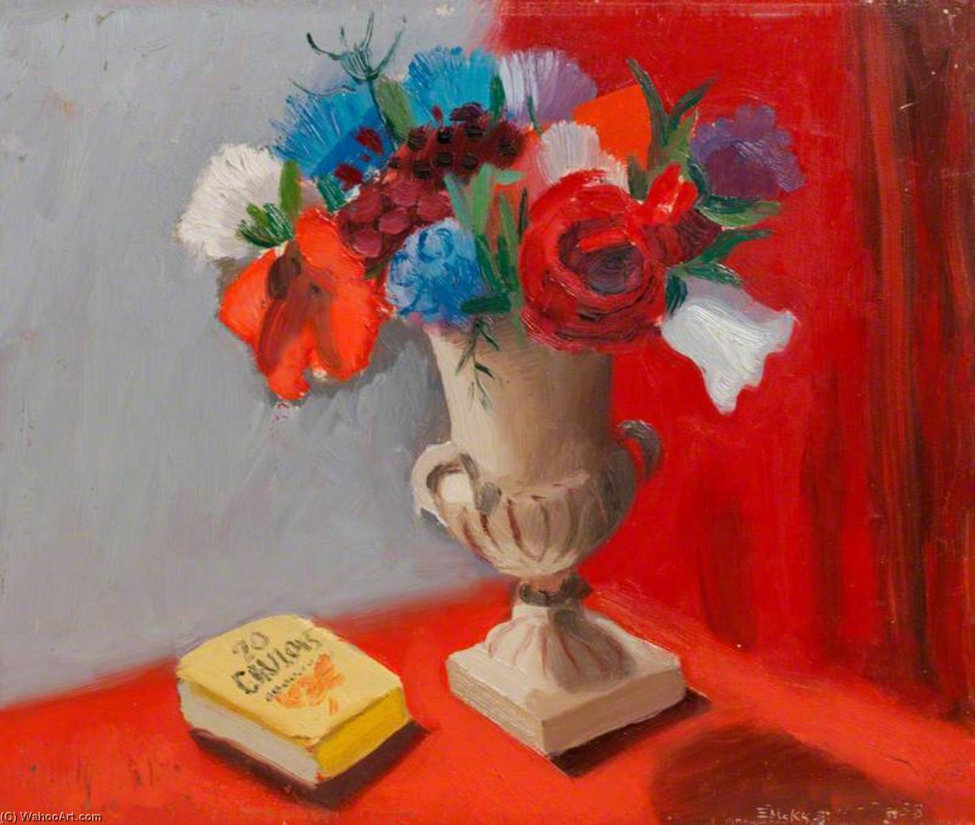 Still Life Anemones And Gauloise Cigarettes — Edward Mcknight Kauffer