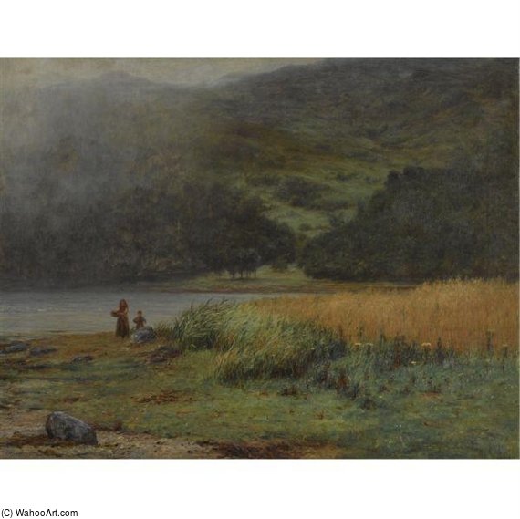 Mother And Child By A Loch — Joseph Henderson