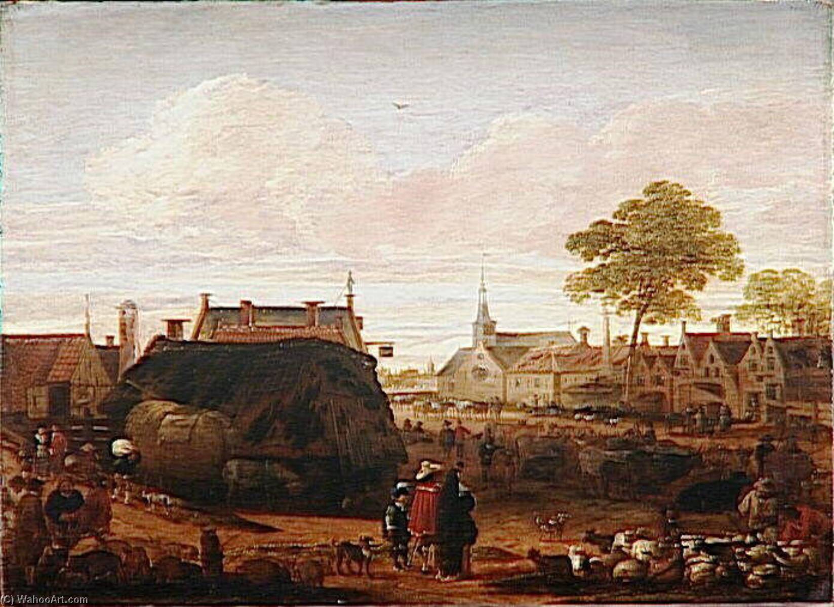 Marché Aux Bestiaux — Cornelis Saftleven (cornelis Zachtleven)