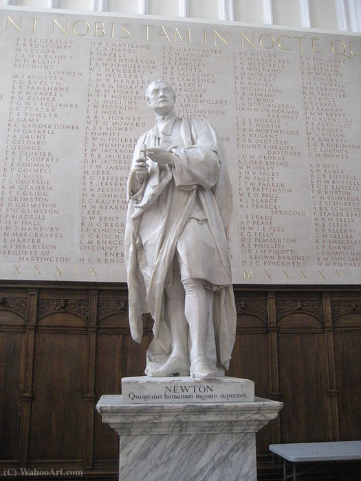 Statue Of Isaac Newton By Louis-françois Roubiliac In Trinity College Chapel, Cambridge, England (uk). Sculptor Louis-françois Roubiliac — Louis-françois Roubiliac