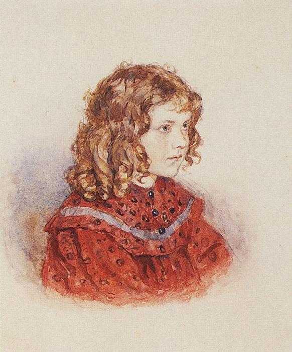 Portrait Of Girl With Red Dress — Vasily Ivanovich Surikov