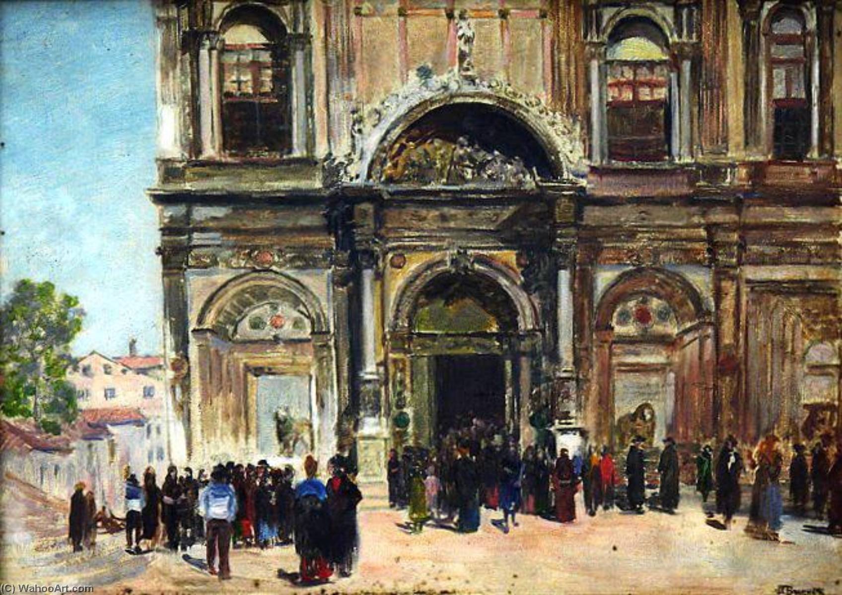 L'entrée De L'ospédale À Venise (titre Inscrit) — Joseph-félix Bouchor