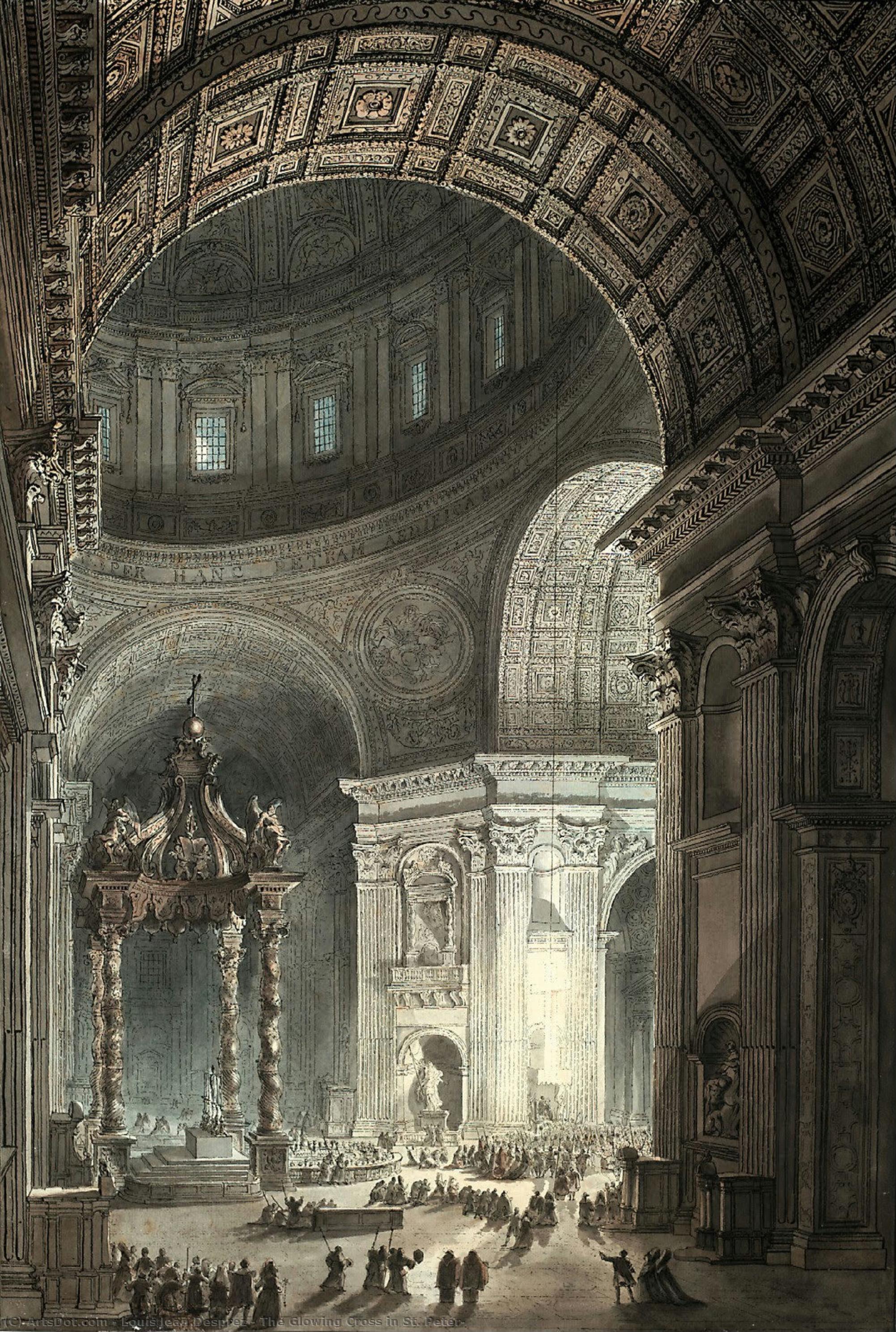 The Glowing Cross In St. Peter — Louis Jean Desprez