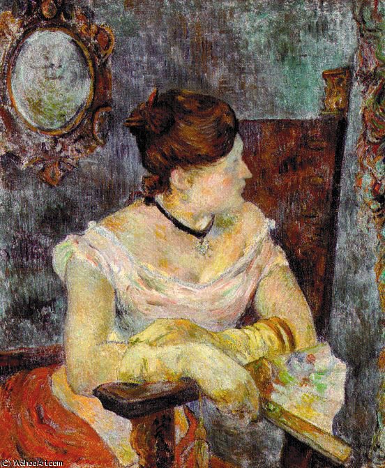 Madame Mette Gauguin In Evening Dress, Oil On — Eugène Henri Paul Gauguin