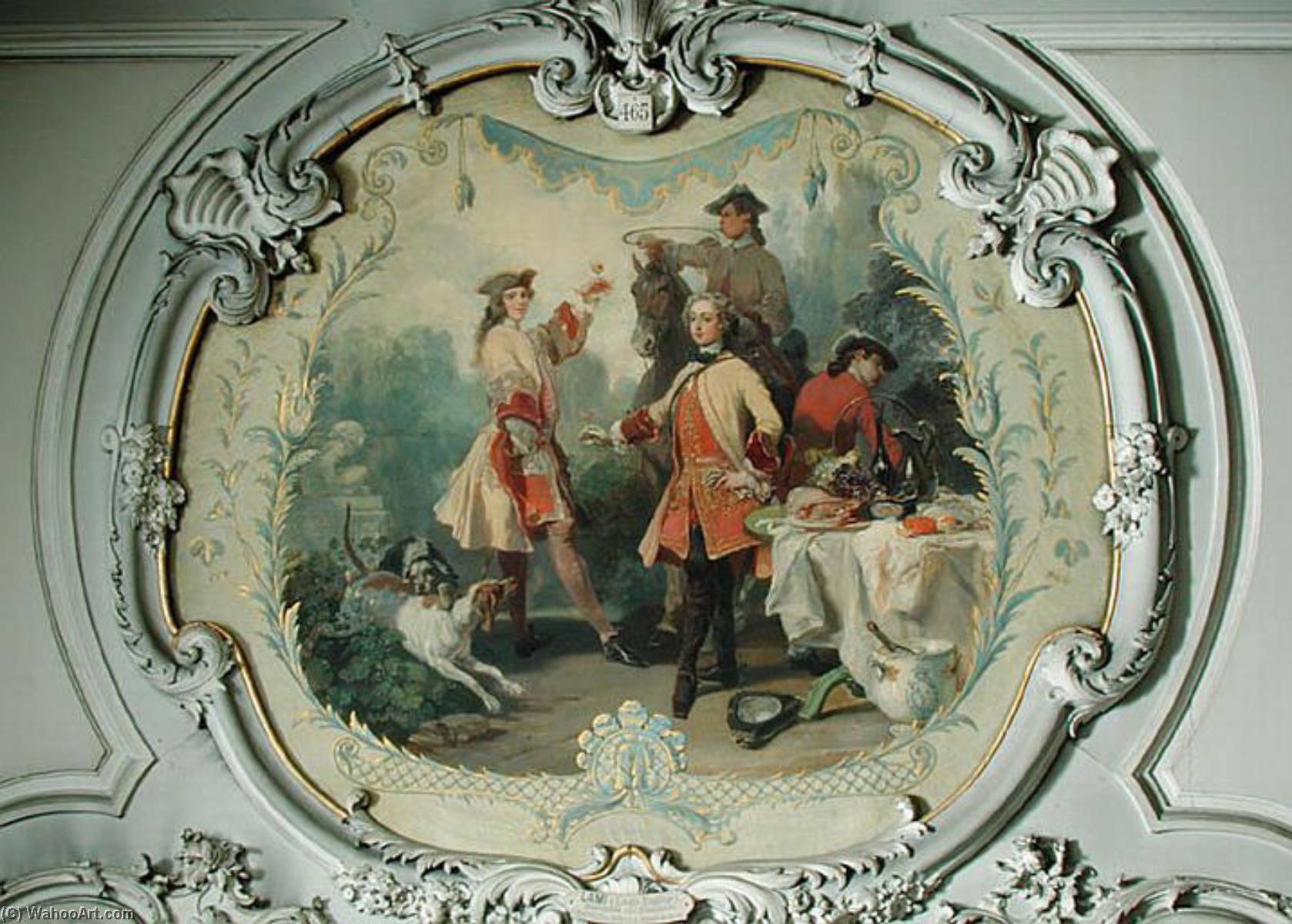 Chantilly Au Xviiie Siecle, Dejeuner De Chasse — Eugene Louis Lami