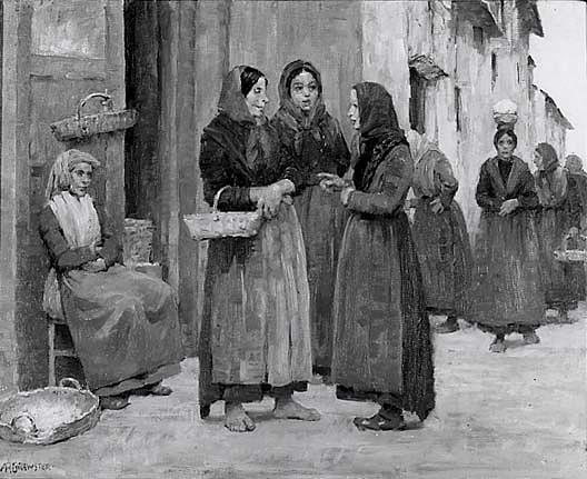 Gossip, Italian Style, (painting) — Anna Richards Brewster