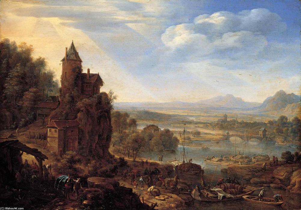 An Extensive Rhenish River Landscape — Herman Saftleven The Younger