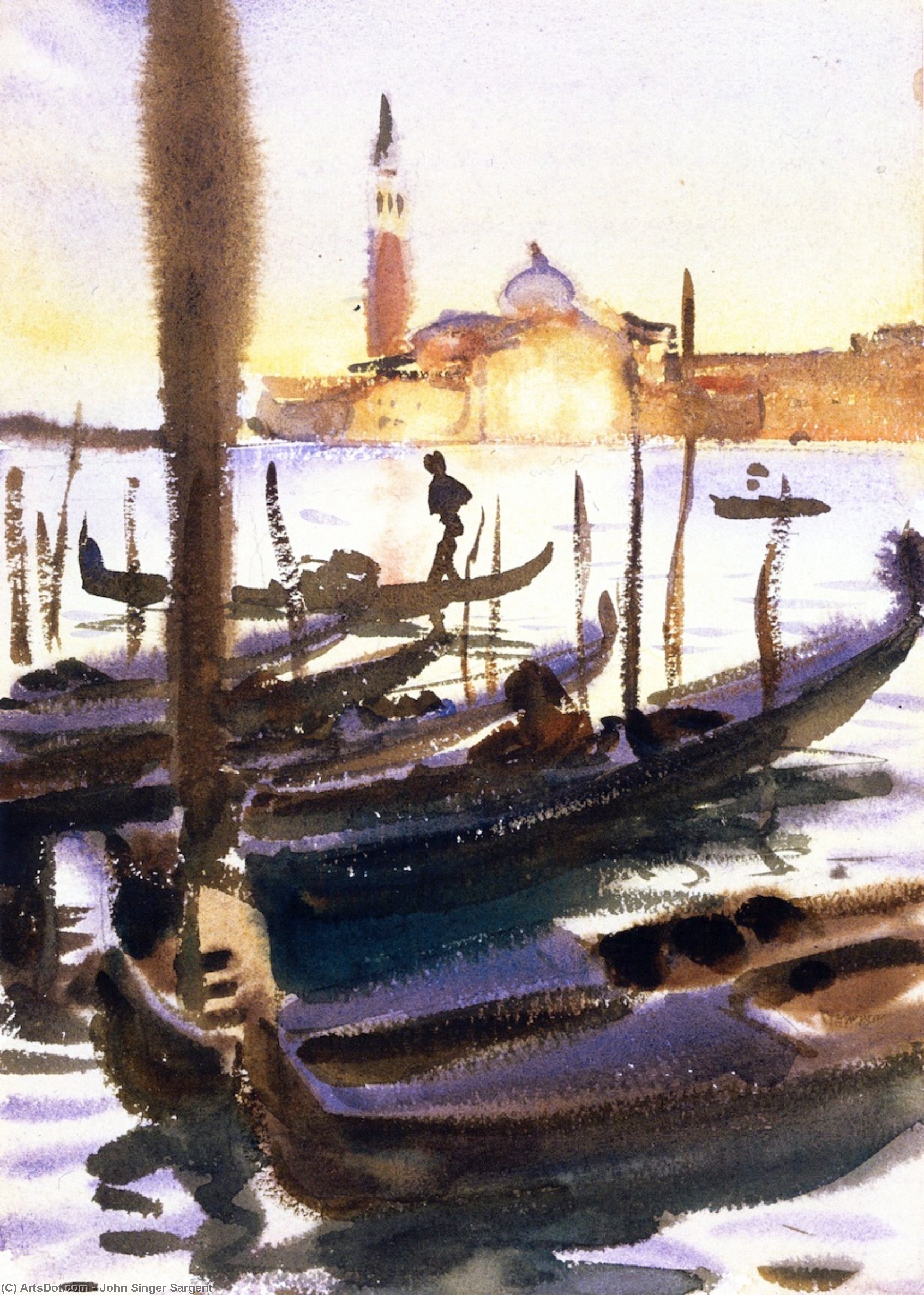 Venedig, Gondeln Vor San Giorgio Maggiore — John Singer Sargent