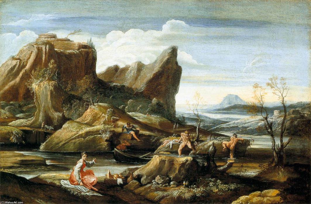 Landscape With Bathers — Antonio Marziale Carracci