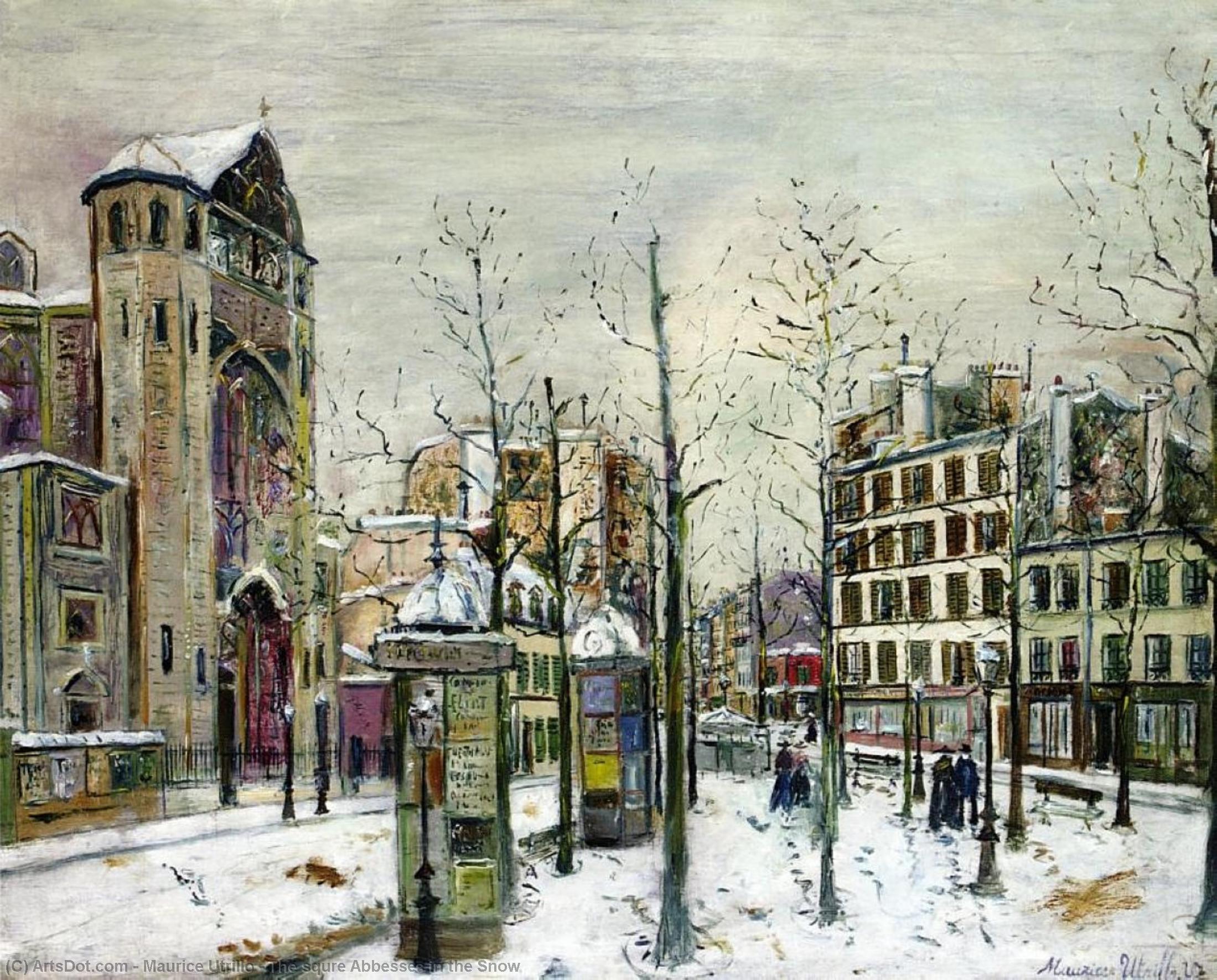 The Squre Abbesses In The Snow — Maurice Utrillo
