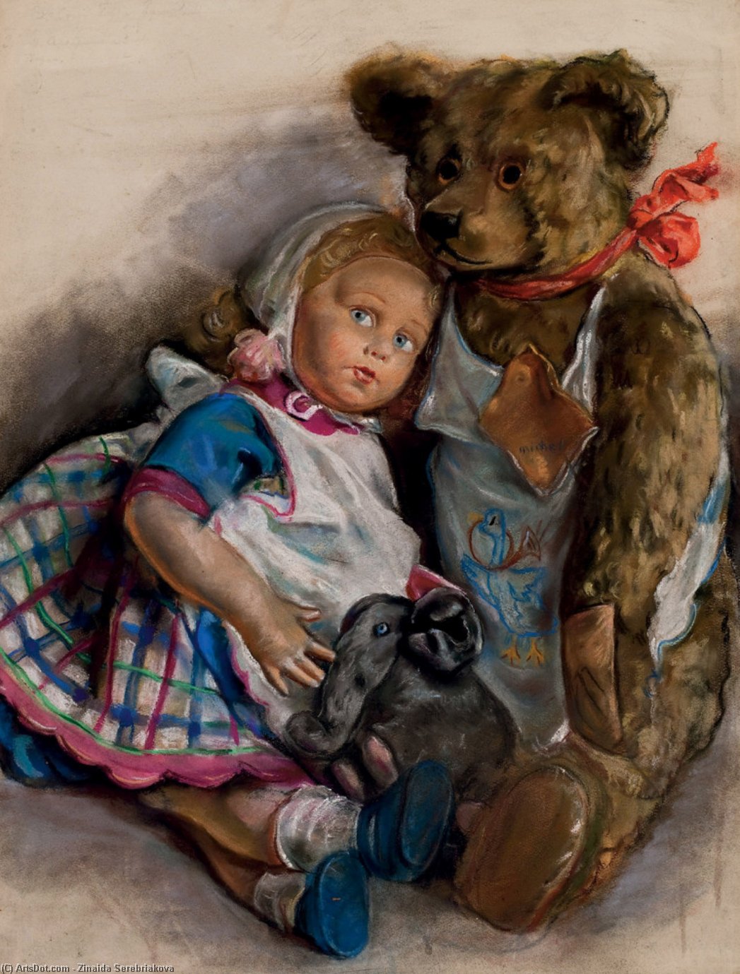 The Popoffs' Doll, Teddy Bear And Toy Elephant — Zinaida Serebriakova
