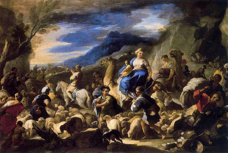 Departure Of Rebecca To Cannan — Luca Giordano