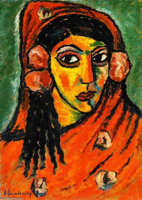 Spanish Woman With Red Veil — Alexej Von Jawlensky